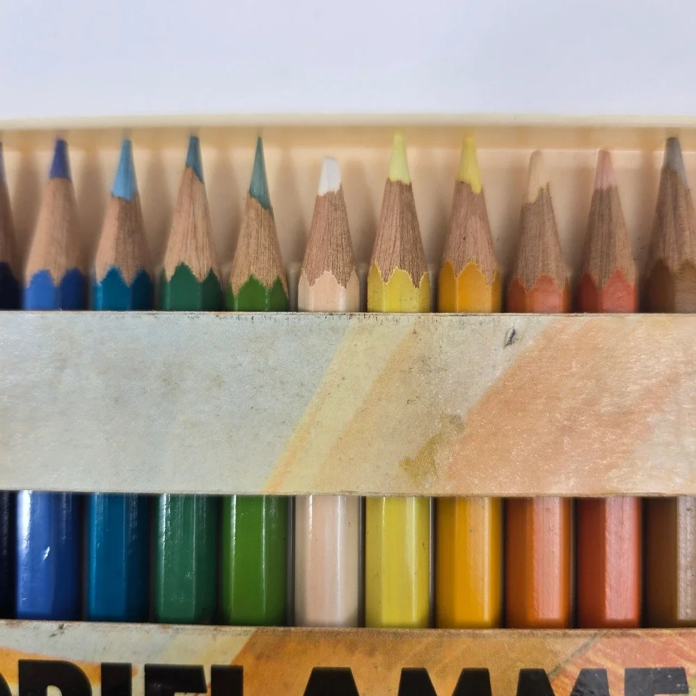 Vintage Conté à Paris Oriflamme Colored Pencils 24 Set Marcel Dassault Jets